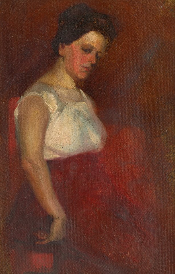 Ľudovít Pitthordt - Study of a Seated Woman - O 917 - Slovak National Gallery