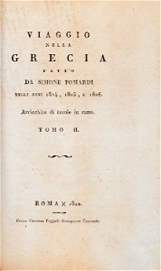 Σελίδα τίτλου β΄τόμου - Pomardi Simone - 1820
