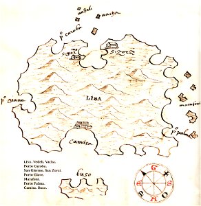 Χάρτης της νήσου Βις στην Κροατία - Antonio Millo - 1582-1591