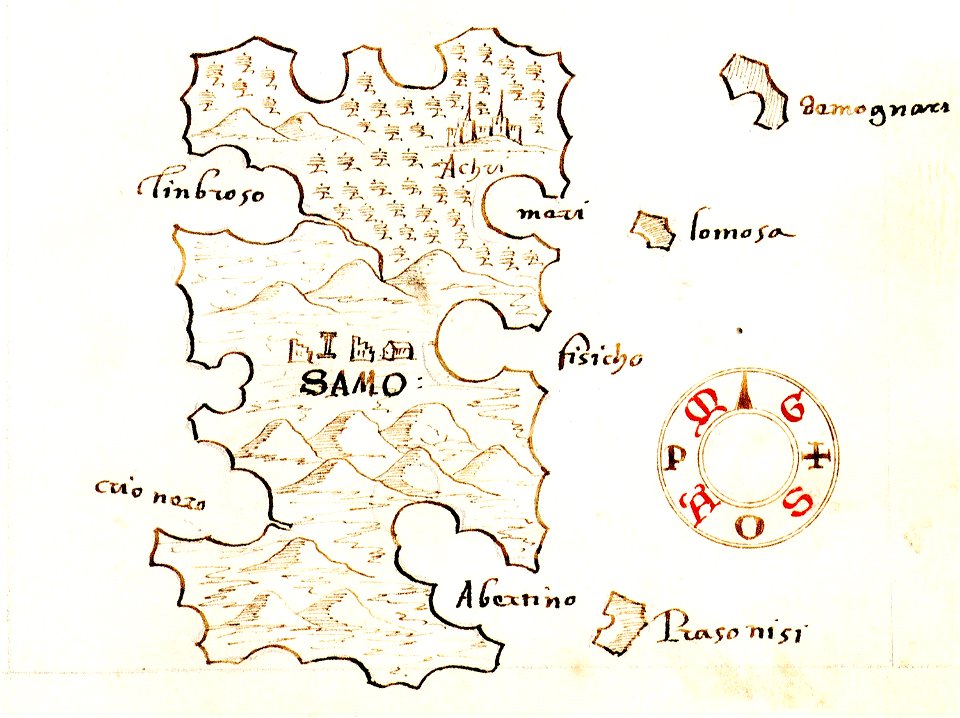 Χάρτης της Σάμου - Millo Antonio - 1582-1591