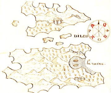 Χάρτης της Δήλου και της Ρήνειας - Millo Antonio - 1582-1591