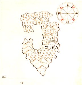 Χάρτης της Κέας - Antonio Millo - 1582-1591