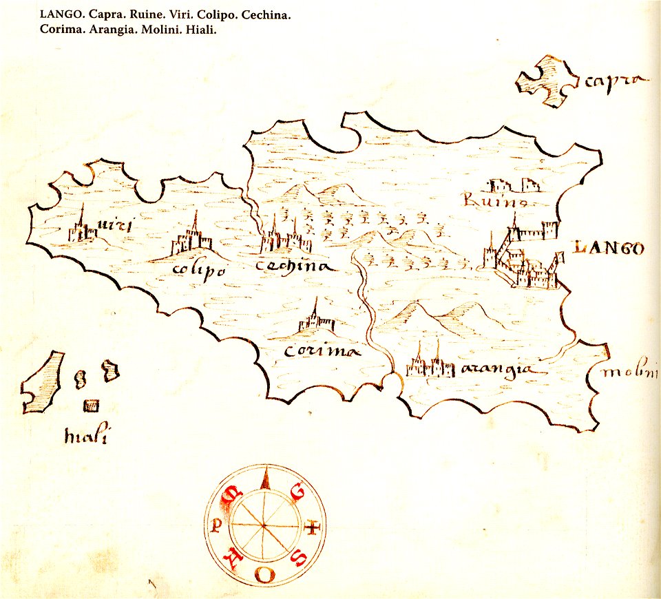 Χάρτης της Κω - Antonio Millo - 1582-1591