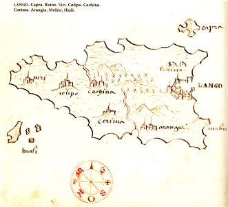Χάρτης της Κω - Antonio Millo - 1582-1591