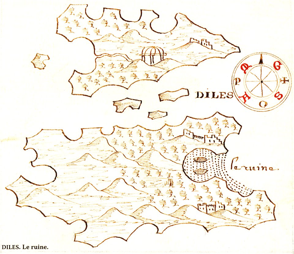 Χάρτης της Δήλου και της Ρήνειας - Antonio Millo - 1582-1591