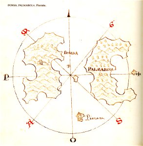 Χάρτης των νησιών Πόντζα και Παρμαρόλα - Antonio Millo - 1582-1591