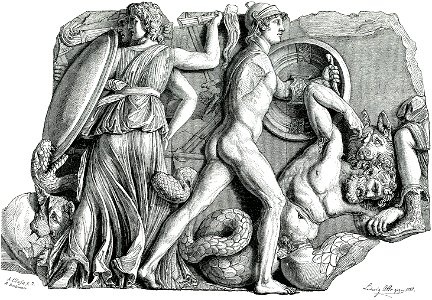 Σύμπλεγμα από τα Περγαμηνά ανάγλυφα, Γιγαντομαχία - Falke Jacob Von - 1887