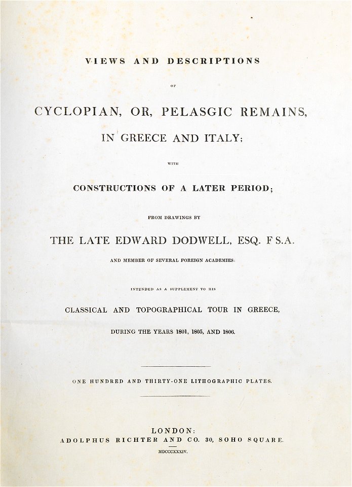 Σελίδα τίτλου - Dodwell Edward - 1834