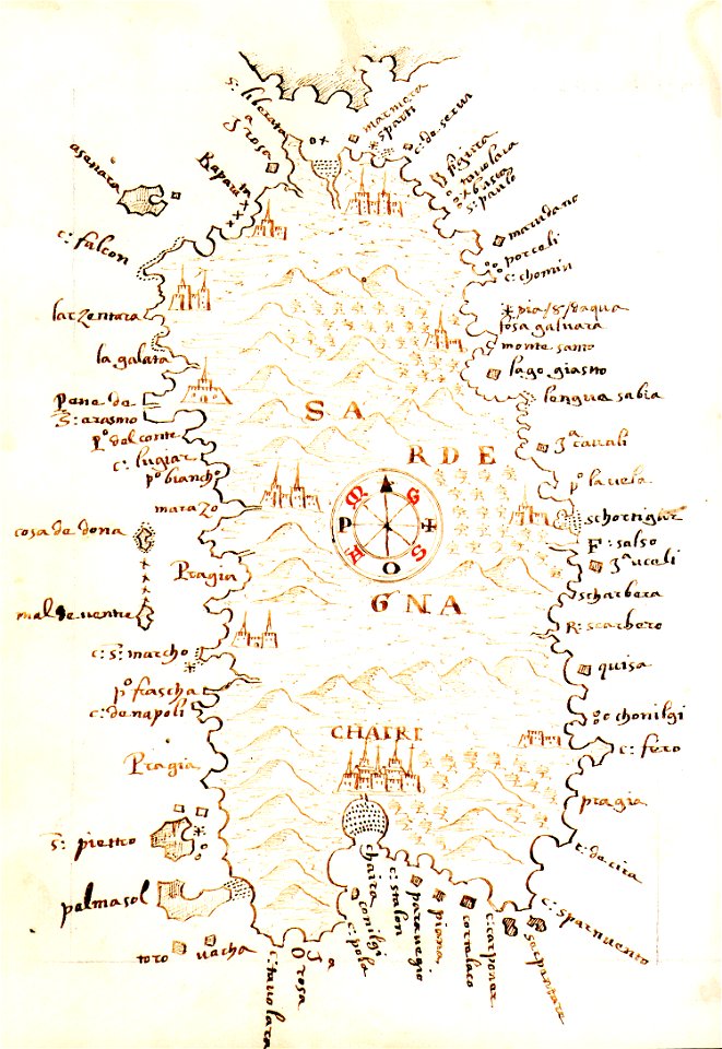 Χάρτης της Σαρδηνίας - Millo Antonio - 1582-1591