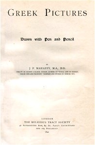 Σελίδα τίτλου - Mahaffy John Pentland - 1890