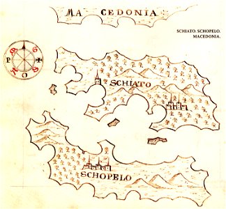 Χάρτης της Σκοπέλου και της Σκιάθου - Antonio Millo - 1582-1591