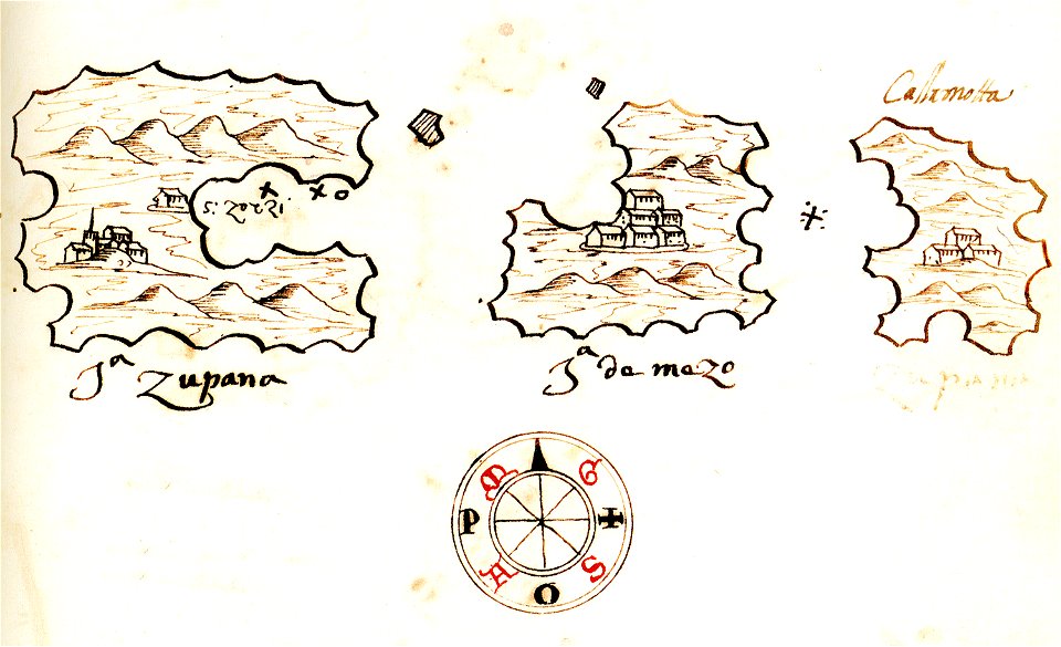Χάρτης των Ελαφίτων νήσων - Millo Antonio - 1582-1591