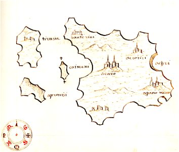 Χάρτης της Σαντορίνης - Millo Antonio - 1582-1591