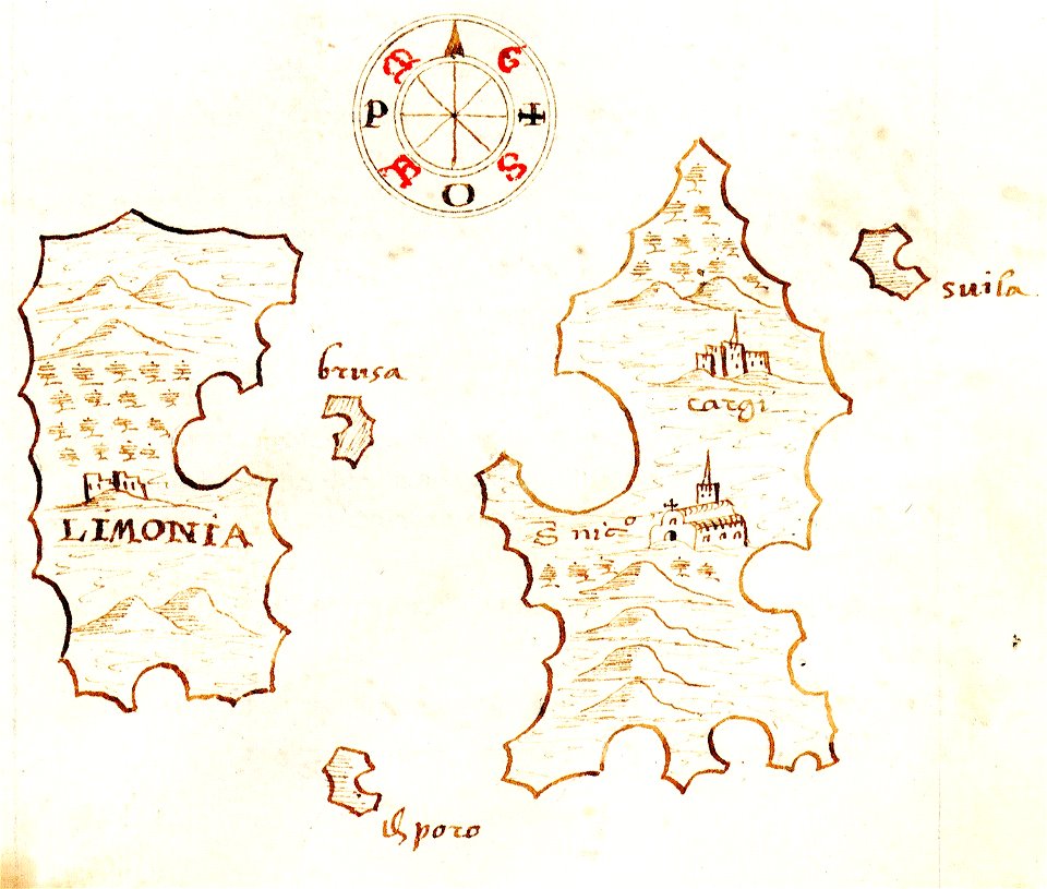 Χάρτης της Χάλκης και της Αλιμιάς - Millo Antonio - 1582-1591