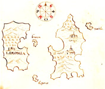 Χάρτης της Χάλκης και της Αλιμιάς - Millo Antonio - 1582-1591