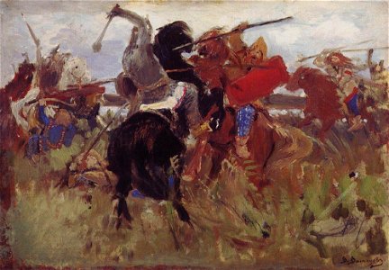 Битва скифов со славянами (эскиз)