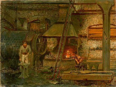 Алексей Корзухин. Кузница. Этюд. 1877. Холст, масло. ЕМИИ