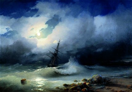 Бурное море ночью - Айвазовский