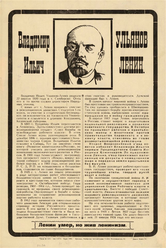 Владимир Ильич Ульянов-Ленин. Ленин умер, но жив ленинизм