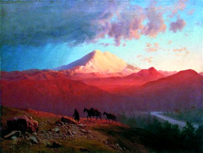 И. Н. Занковский. Эльбрус в закатном освещении