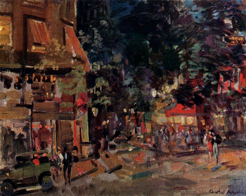 Коровин Монмартр вечером (c.1930)