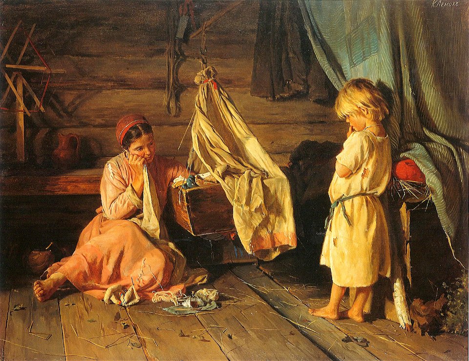 Лемох К.В. - У люльки (Больное дитя) - 1875
