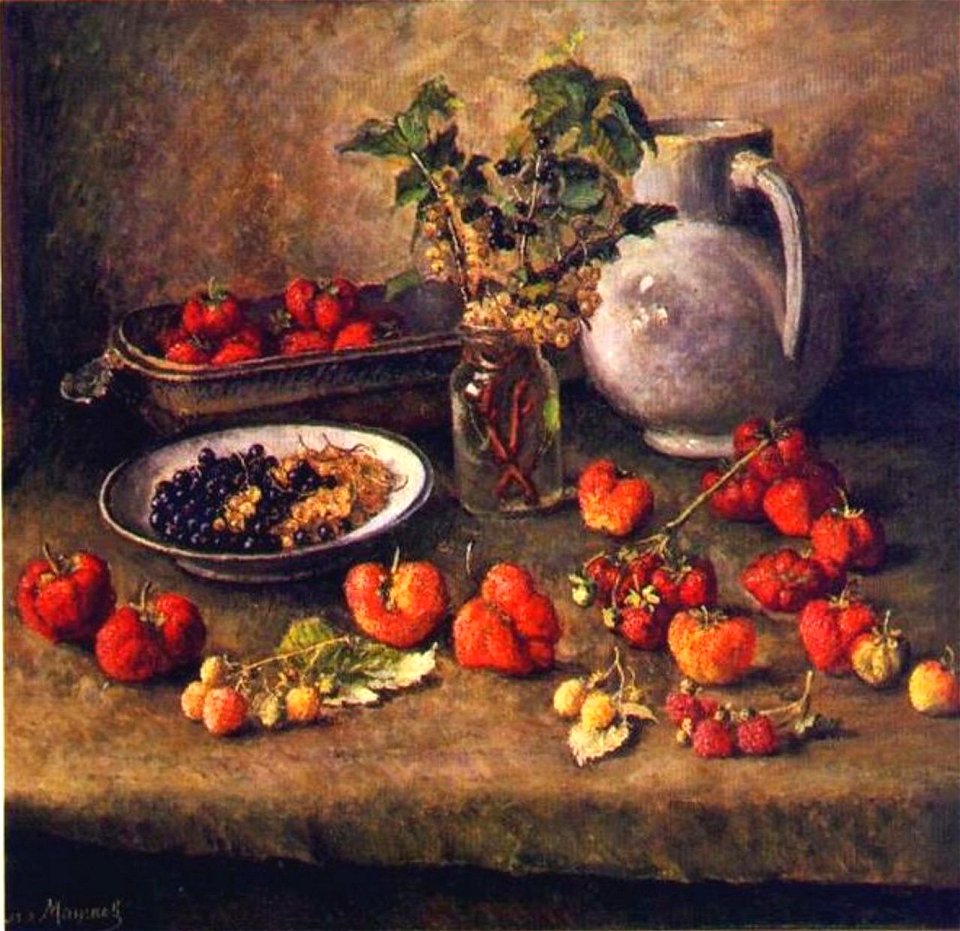 Машков И. И., Клубника и белый кувшин. 1943г