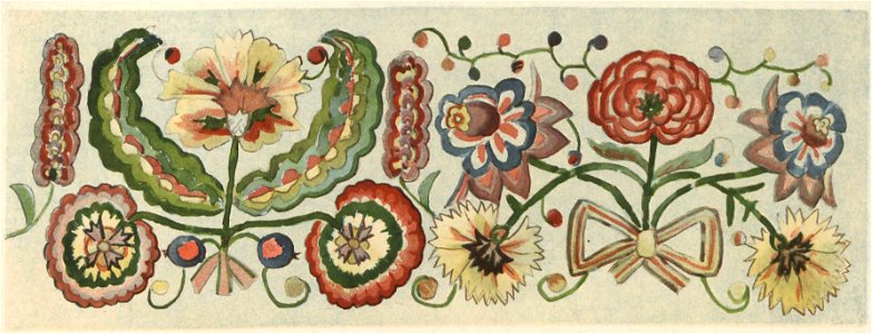 Мотиви українського орнаменту. 1902. №21. Вишивка кольоровим шовком і золотом