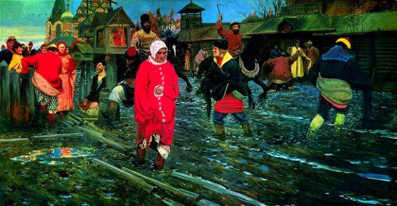 Московская улица XVII века в праздничный день