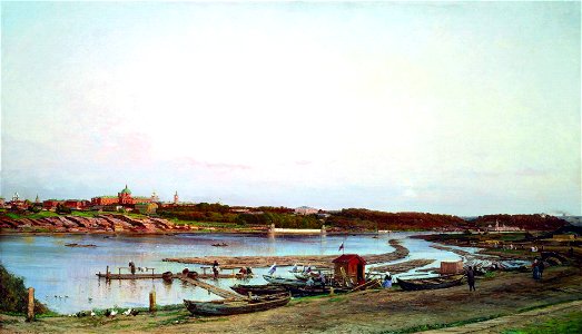 Москва. Вид на Голицынскую больницу и Нескучное. (с)1879,Боголюбов Алексей Петрович