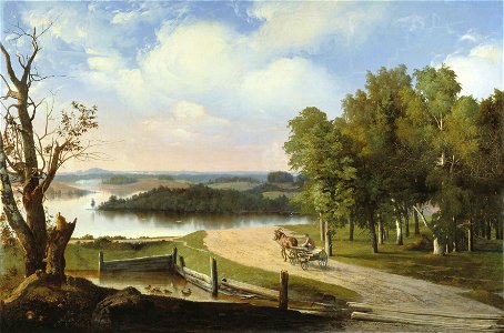 Пейзаж з ракой і дарогай. 1853