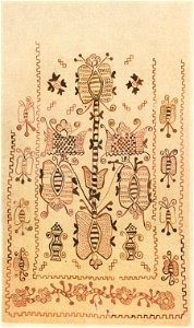 Мотиви українського орнаменту. 1902. №28. Рушник. Вишивка кольоровими нитками
