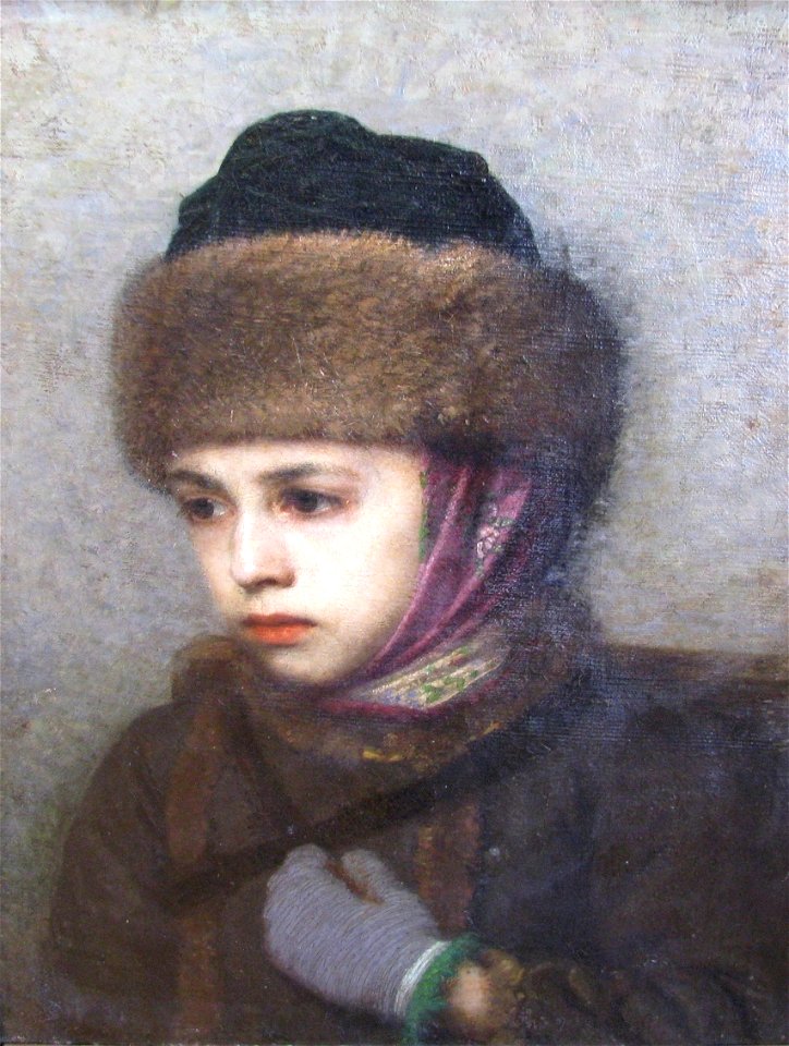 Портрет сына в меховой шапочке