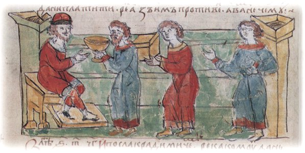 Приношение князю Олегу дани покоренными народами