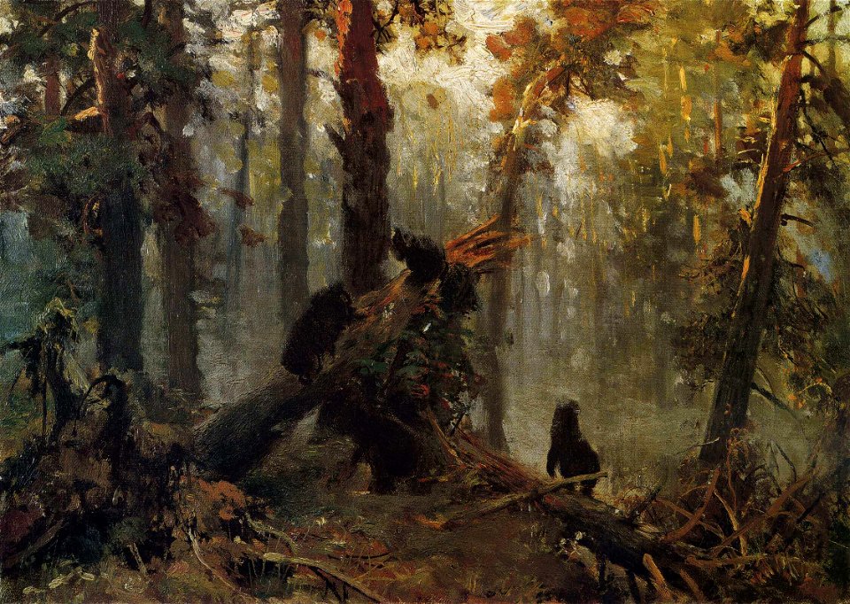 Утро в сосновом лесу (эскиз, Шишкин)