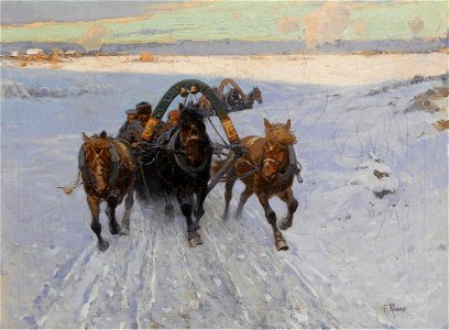 Франц Рубо - Тройка гоночных по снегу
