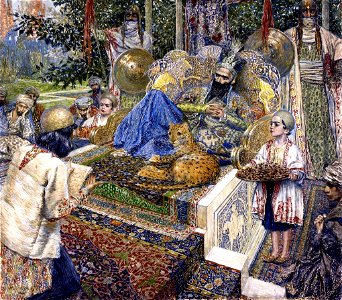 Фирдуси читает поэму «Шах-Наме» шаху Махмуду Газневи (1913)
