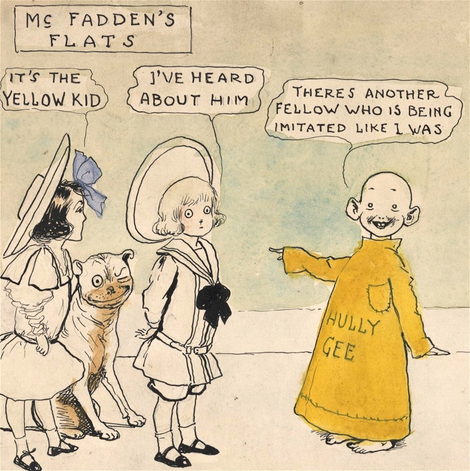 “HULLY GEE” - The Yellow Kid, he meets Tige and Mary Jane and LCCN2001698002 (cropped)
