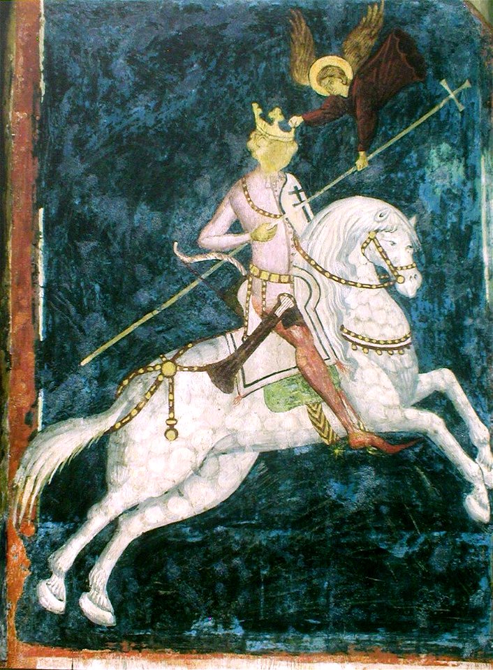 Ягайла на кані. Фрэска ў замкавай капліцы ў Любліне