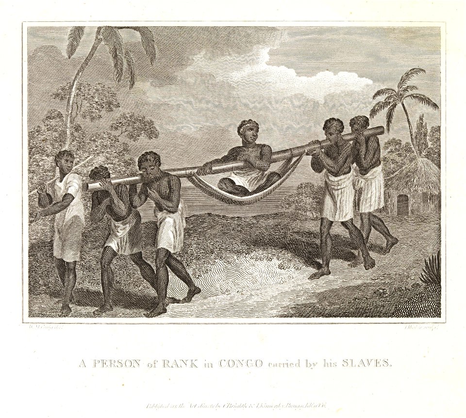 ‘A Person of Rank in Congo Carried by his Slaves.’ RMG F5765