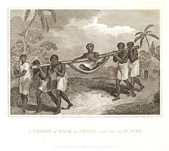 ‘A Person of Rank in Congo Carried by his Slaves.’ RMG F5765