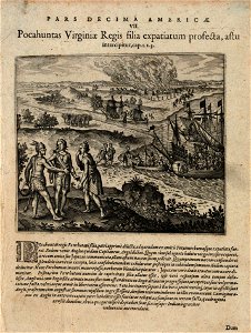 ‘Captain Argall takes Pocahontas the daughter of King Powhatan on board his ship’ RMG PX7937