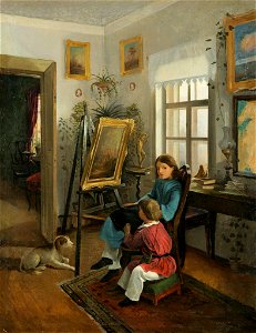 Хруцкий И.Ф. В комнатах усадьбы художника. (Дети перед мольбертом). 1854–1855