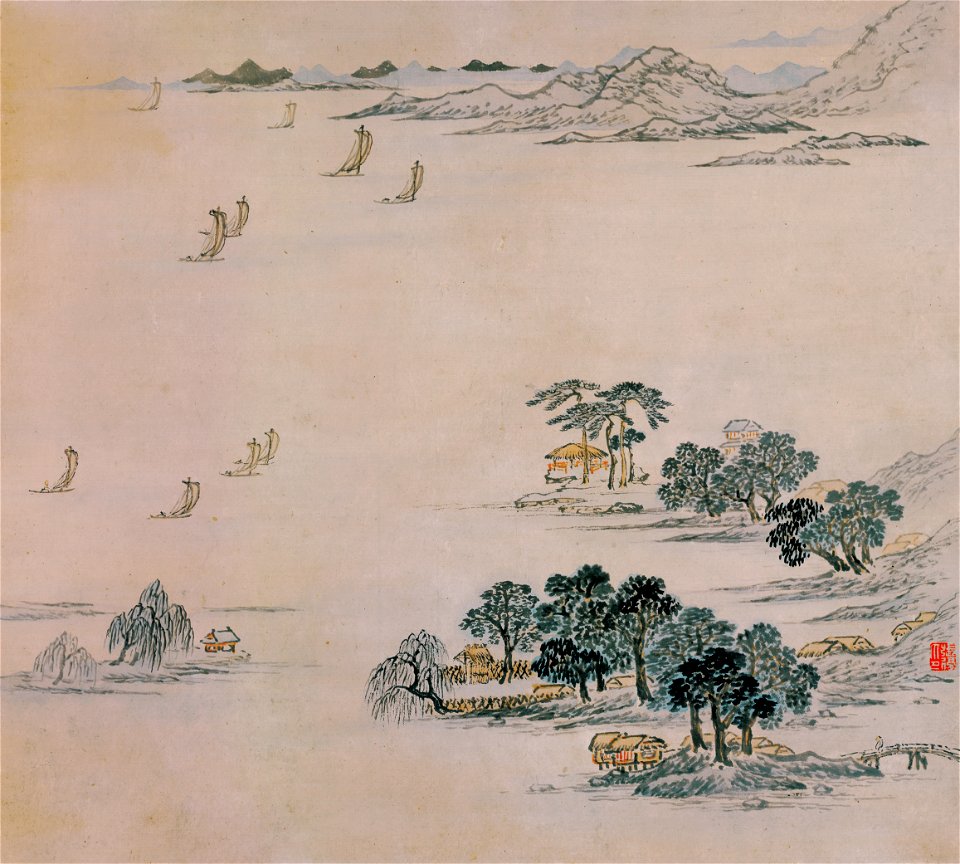 明 張復 瀟湘八景八開 3