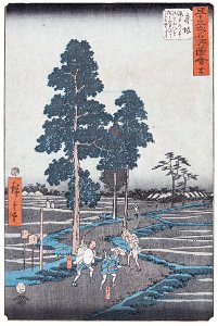 ‘Yajiro mistakes Kitahachi for a Fox - Utagawa Hiroshige - Hiroshige-98224