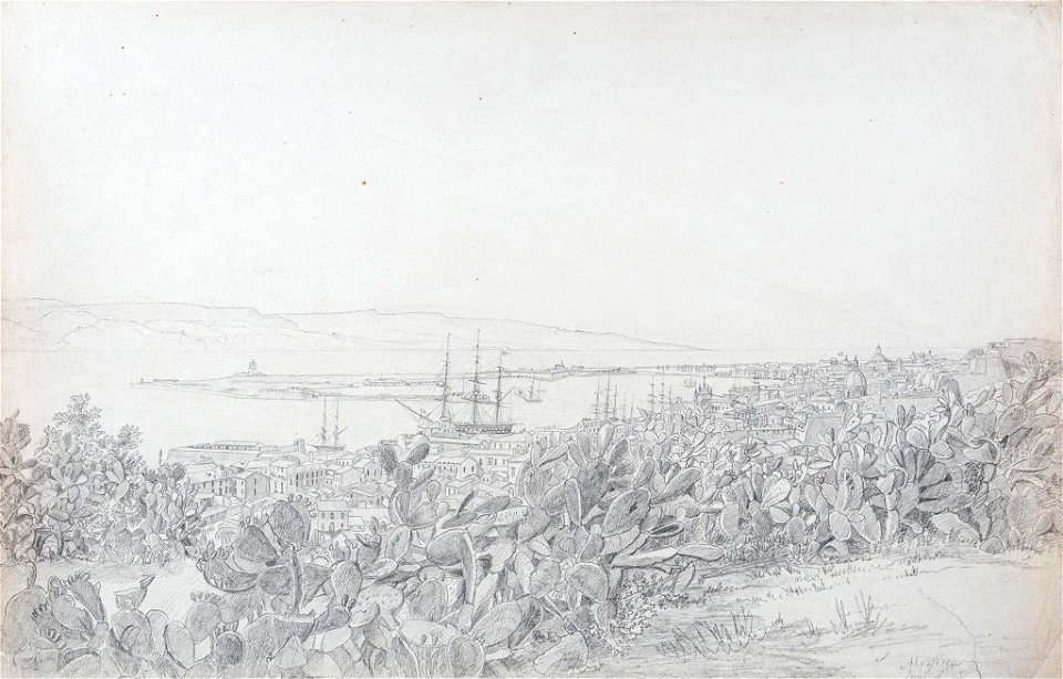 ‘Messina’, the harbour, Straights and Reggio Calabria - Anon - 9330-2048x1308