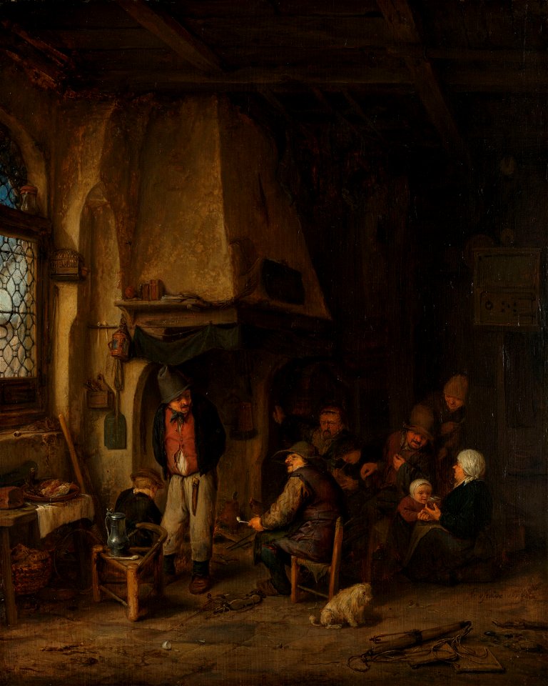 ‘De schaatsenrijders’; boerengezelschap in interieur Rijksmuseum SK-A-2332