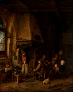 ‘De schaatsenrijders’; boerengezelschap in interieur Rijksmuseum SK-A-2332