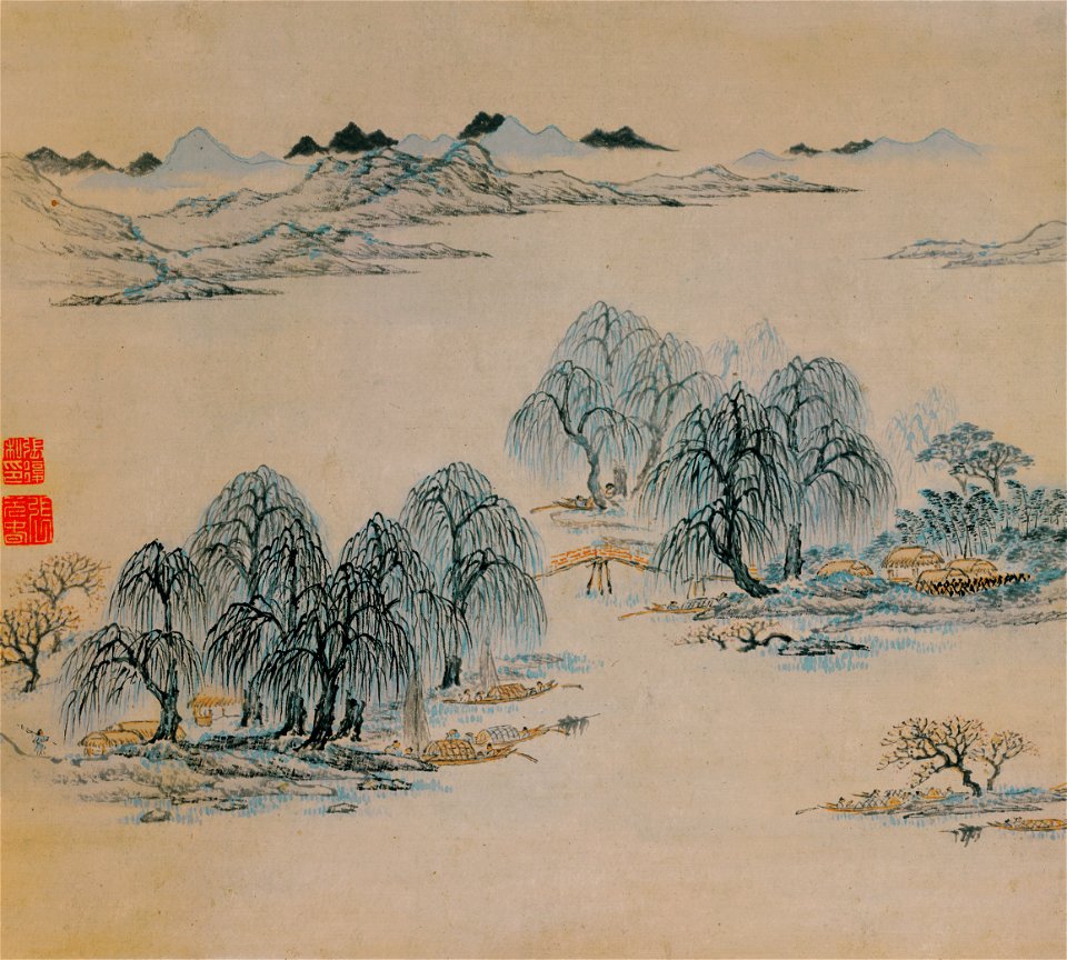 明 張復 瀟湘八景八開 2