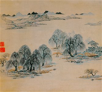 明 張復 瀟湘八景八開 2